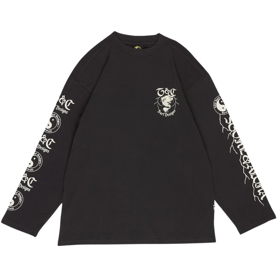 2026 T & C Surf Designs Mens Koi Lightning Long Sleeve Tee TM7TS - Fatigue Black